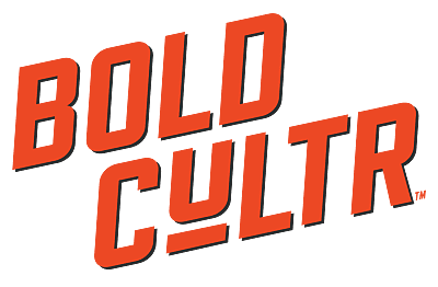 Bold Cultr logo written in all red